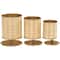 Beige & Gold Woven Paper Decorative Jar Set